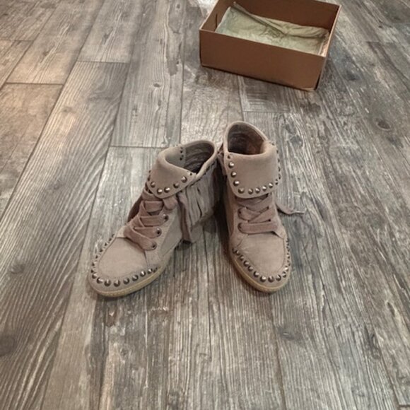 Ash Stone Suede Studded Sneaker Bootie Size 6 - Picture 4 of 5